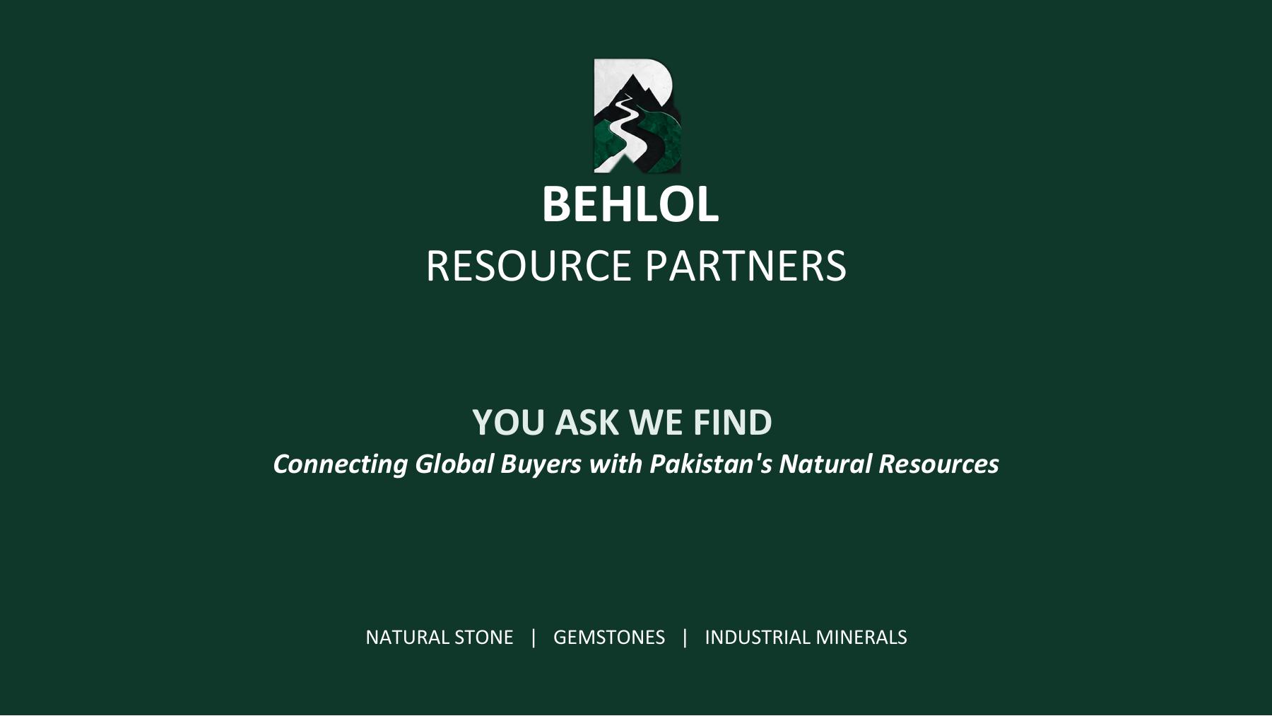 Behlol Resource Partners catalog cover